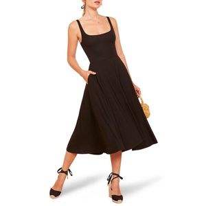 Reformation Rou Midi Fit & Flare dress